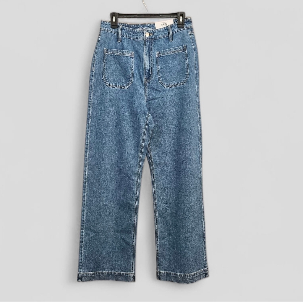 NWT ON 34TH Women's Jeans Classic Wide Leg High-Rise Light Wash Denim Size 10/30